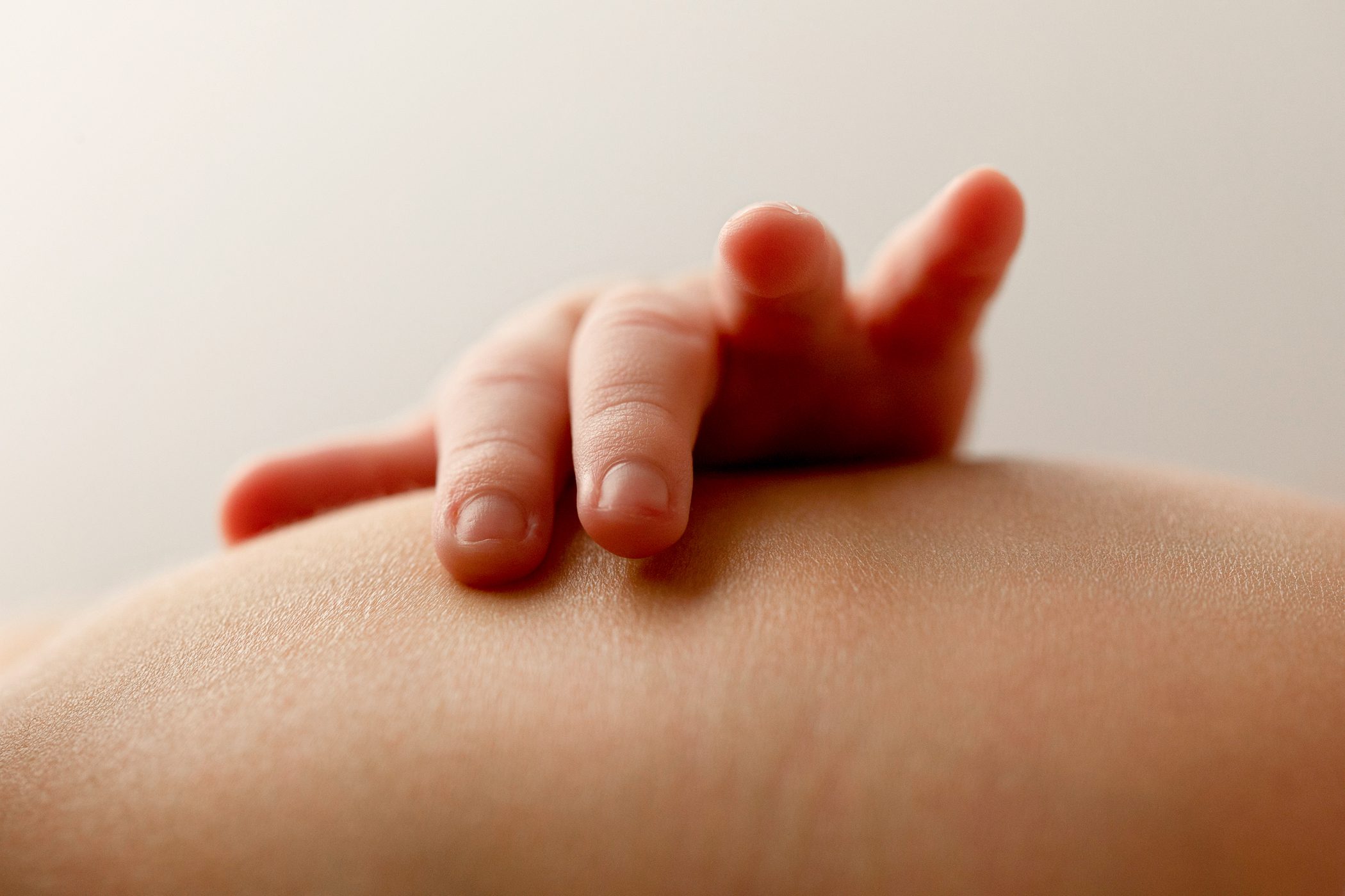Newborn Details Macro Closeup Hand on tummy fresno clovis california newborn photography studio