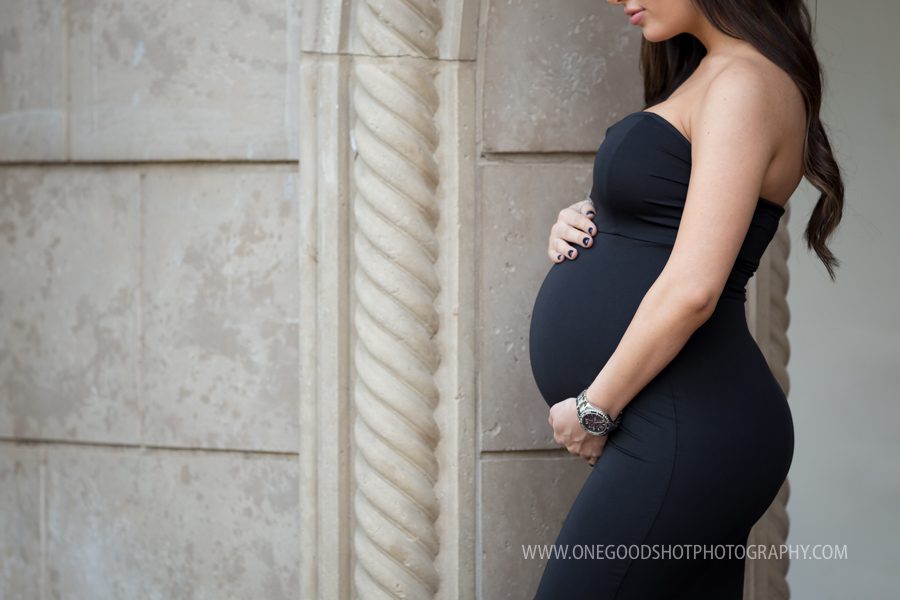 baby bump, belly, maternity, black dress