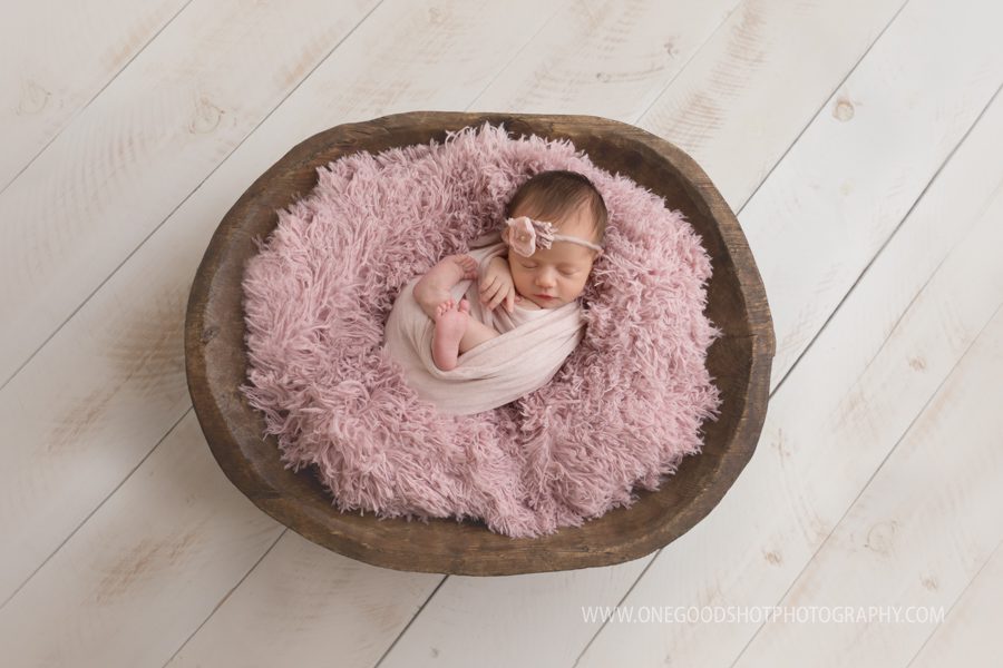 newborn girl in bowl, pink , neutral, rustic, newborn photographer, fresno, ca