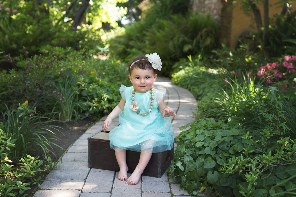 Fresno Baby Photographer | One Good Shot Photographer, baby girl, milestone session, 9 months, garden,