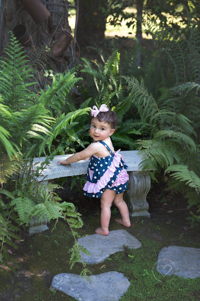 Fresno Baby Photographer | One Good Shot Photographer, baby girl, milestone session, 9 months, garden,