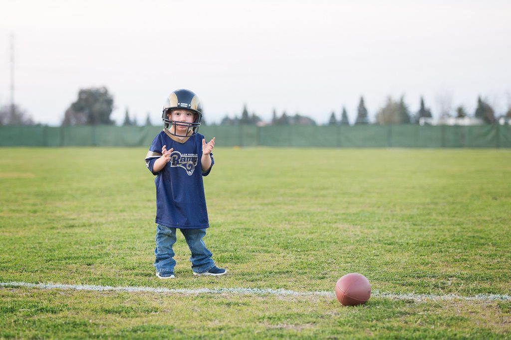 Fresno Child Photographer, Little boy football player