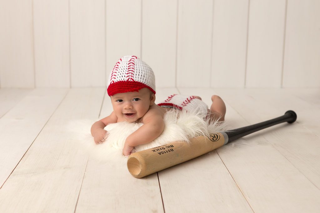  Fresno Baby Photographer, One Good Shot Photographer, Baby Boy, 3 month Session, Baseball Baby