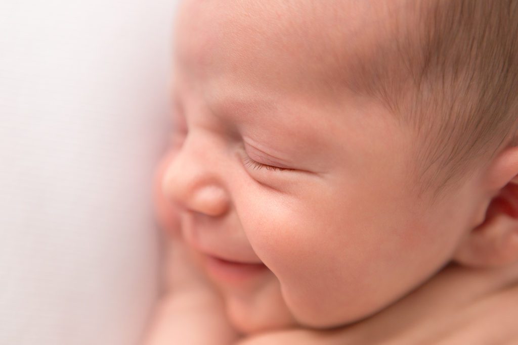 Fresno Newborn Photographer, One Good Shot Photography, Newborn Boy, Newborn Posing,, Baby Smiling