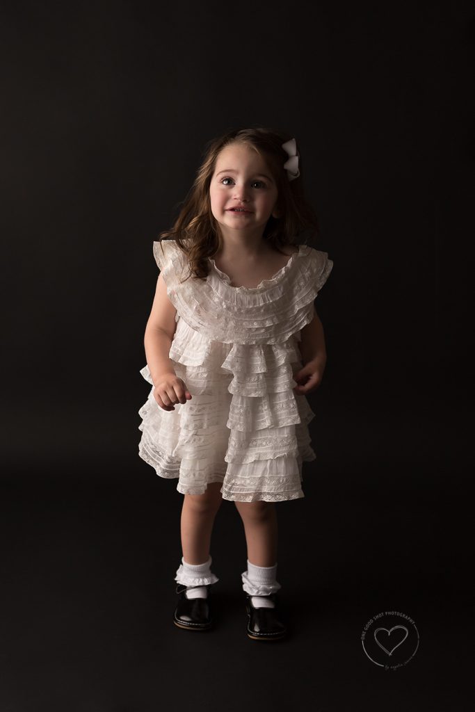 Milestone Photos, 2 year old, Vintage Dress, Classic portrait, Fresno Photographer, One Good Shot Photography
