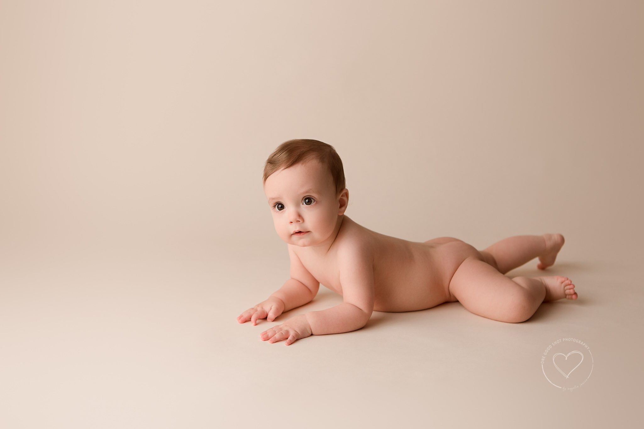 baby photographer Fresno clovis naked on tummy