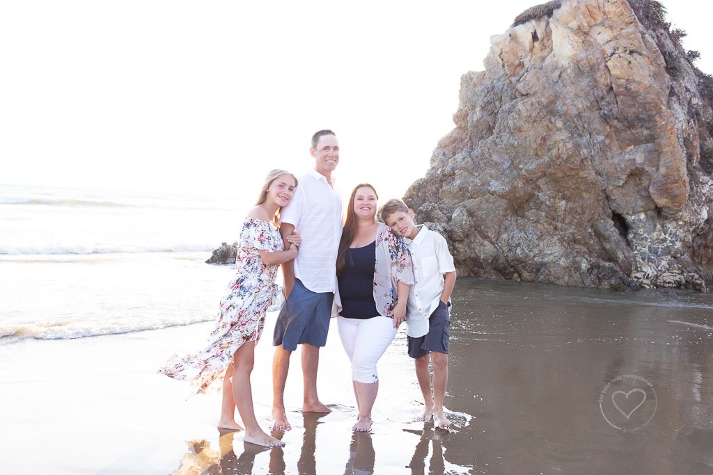 Family Pictures at the beach, Avila Beach, white, navy, floral
