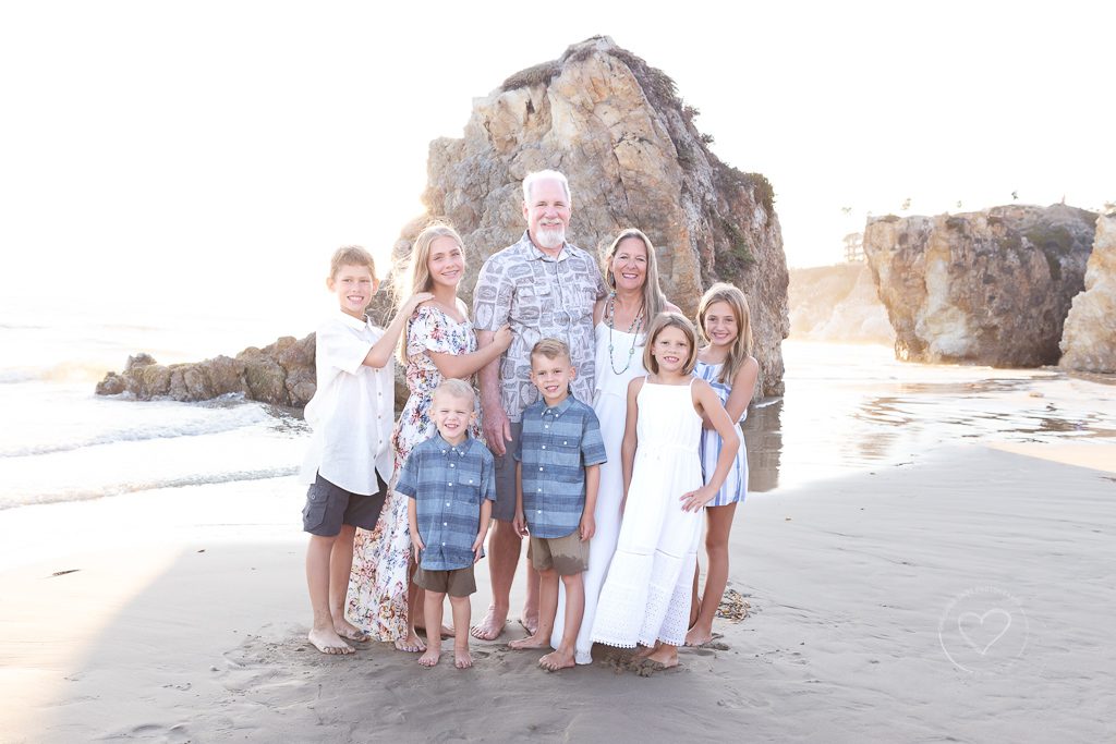 Family beach Pictures, Grandparents, Grandchildren, Extended Family, light blue, turquoise, white clothes