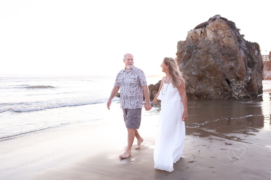 Family Beach Pictures, Couple walking hand in hand, Avila Beach, Fresno Photographer