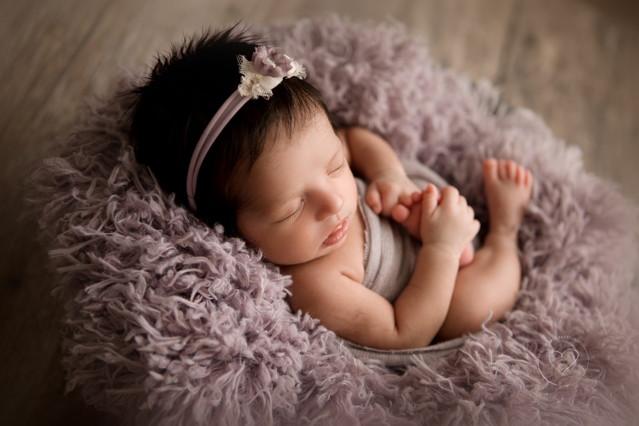 fresno newborn photographer, baby girl, lavender, backlit